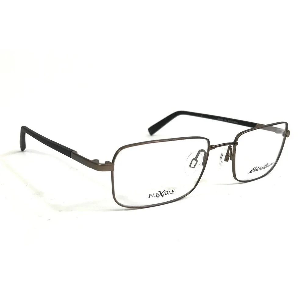 Eddie Bauer Eyeglasses Frames EB32034 BR Brown Rectangle Wire Rim 54-19-140
